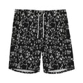 Black And White Cherry Blossom Print Men's Athletic Shorts