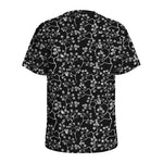 Black And White Cherry Blossom Print Men's Sports T-Shirt