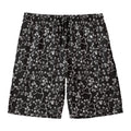 Black And White Cherry Blossom Print Men's Swim Trunks