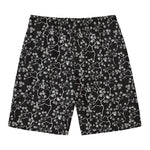 Black And White Cherry Blossom Print Men's Swim Trunks
