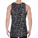 Black And White Cherry Blossom Print Men's Velvet Tank Top