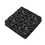 Black And White Cherry Blossom Print Outdoor Seat Cushion Cover