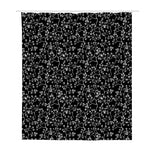 Black And White Cherry Blossom Print Polyester Shower Curtain