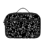 Black And White Cherry Blossom Print Portable Lunch Bag