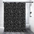 Black And White Cherry Blossom Print Premium Shower Curtain