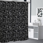 Black And White Cherry Blossom Print Premium Shower Curtain