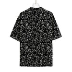 Black And White Cherry Blossom Print Rayon Hawaiian Shirt