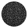 Black And White Cherry Blossom Print Round Blanket