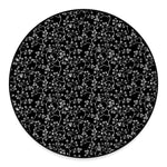Black And White Cherry Blossom Print Round Floor Mat