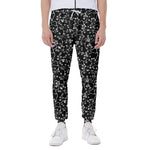 Black And White Cherry Blossom Print Scuba Joggers