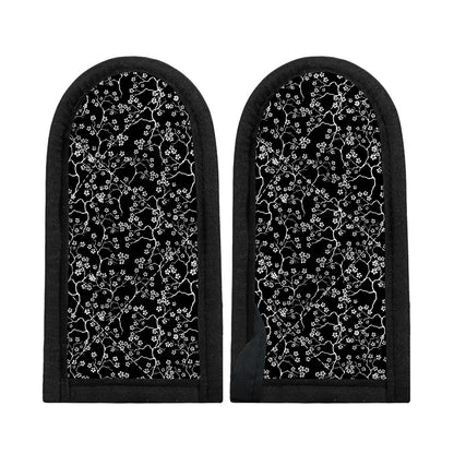 Black And White Cherry Blossom Print Skillet Handle Cover