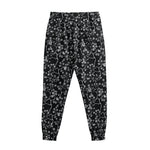 Black And White Cherry Blossom Print Sweatpants