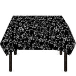 Black And White Cherry Blossom Print Tablecloth