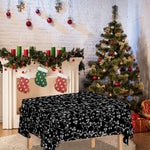 Black And White Cherry Blossom Print Tablecloth