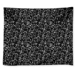 Black And White Cherry Blossom Print Tapestry