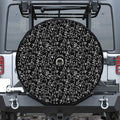 Black And White Cherry Blossom Print Tire Cover With Camera Hole