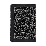 Black And White Cherry Blossom Print Trifold Wallet