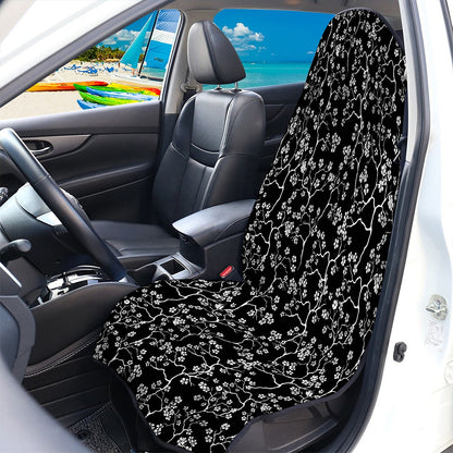 Black And White Cherry Blossom Print Waterproof Car Seat Cover