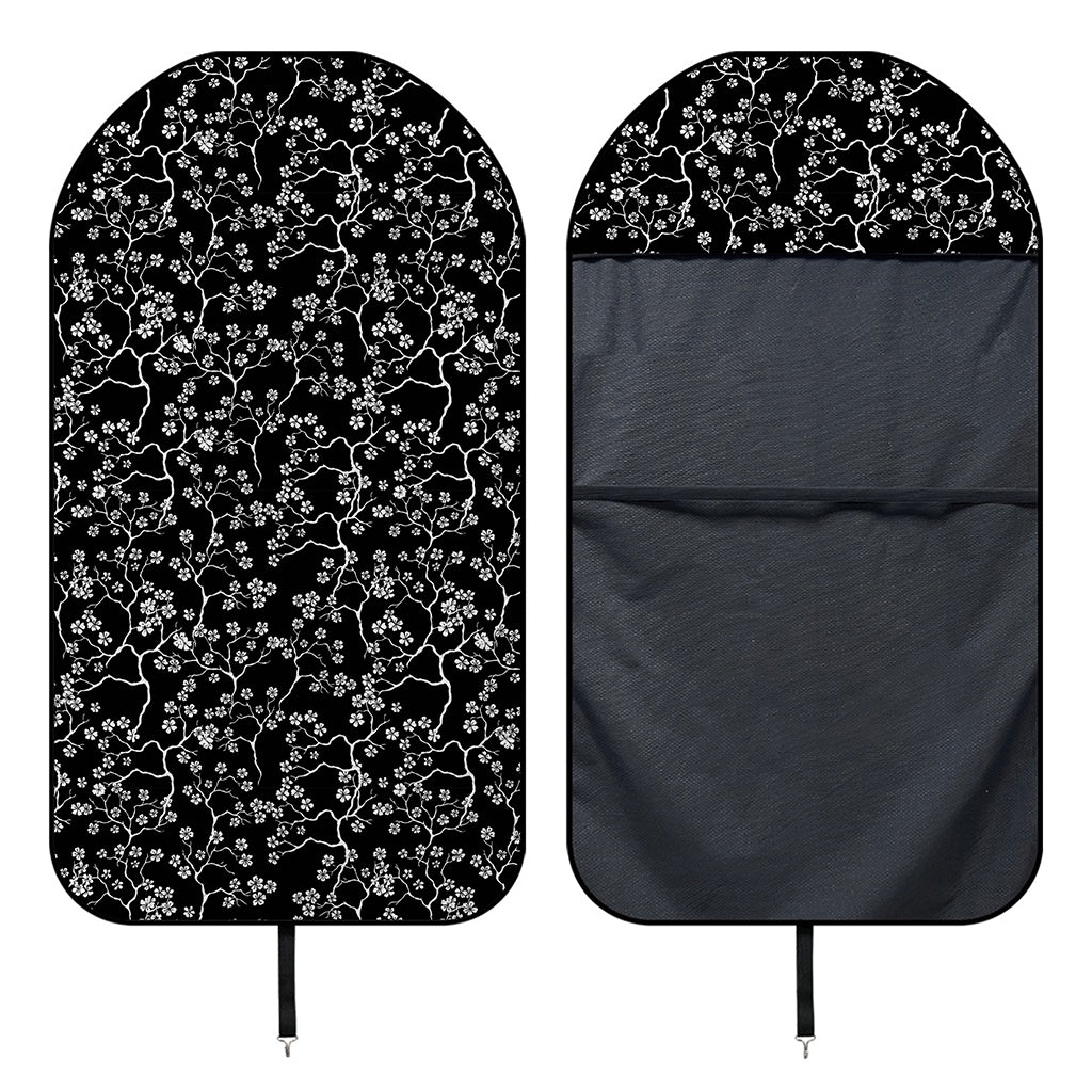 Black And White Cherry Blossom Print Waterproof Car Seat Cover