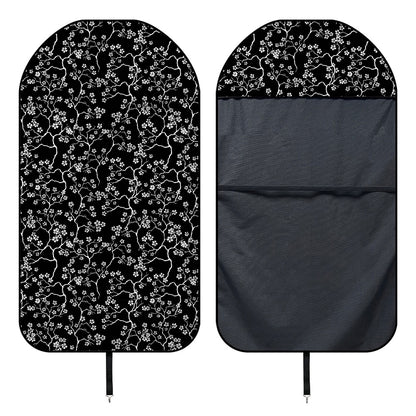 Black And White Cherry Blossom Print Waterproof Car Seat Cover