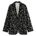 Black And White Cherry Blossom Print Women's Blazer