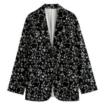 Black And White Cherry Blossom Print Women's Blazer