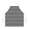 Black And White Chevron Pattern Print Adjustable Apron