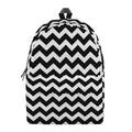 Black And White Chevron Pattern Print School Backpack