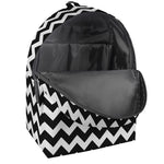 Black And White Chevron Pattern Print Backpack