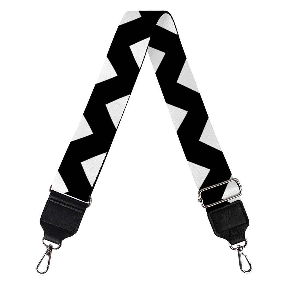 Black And White Chevron Pattern Print Bag Strap