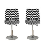 Black And White Chevron Pattern Print Bar Stool Covers