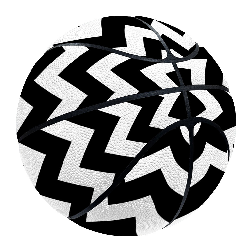 Black And White Chevron Pattern Print Basketball