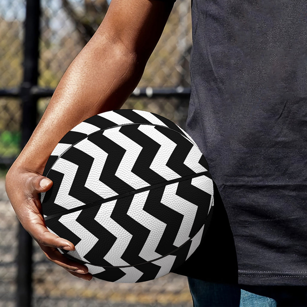 Black And White Chevron Pattern Print Basketball