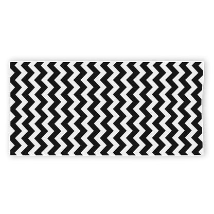 Black And White Chevron Pattern Print Beach Towel