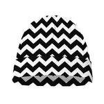 Black And White Chevron Pattern Print Beanie