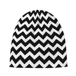 Black And White Chevron Pattern Print Beanie