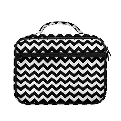 Black And White Chevron Pattern Print Briefcase Bible Bag