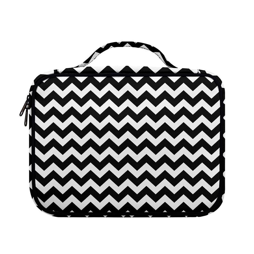 Black And White Chevron Pattern Print Briefcase Bible Bag