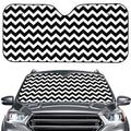 Black And White Chevron Pattern Print Car Windshield Sun Shade