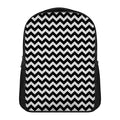 Black And White Chevron Pattern Print Casual Backpack