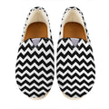Black And White Chevron Pattern Print Casual Shoes