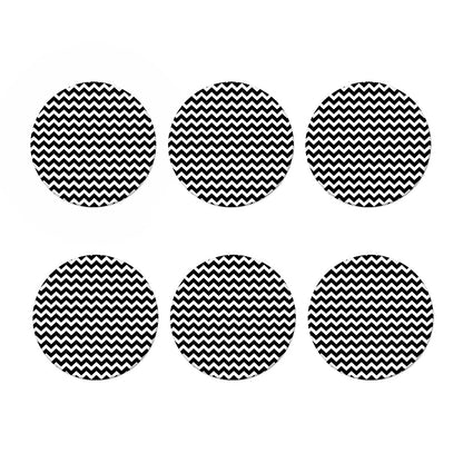 Black And White Chevron Pattern Print Coaster Set
