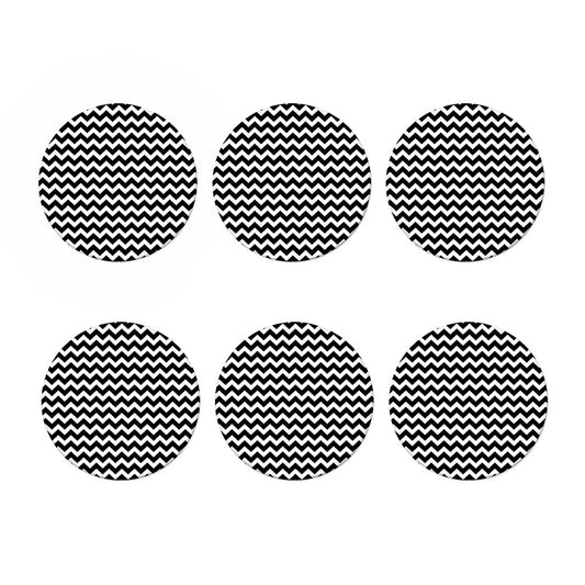 Black And White Chevron Pattern Print Coaster Set
