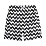 Black And White Chevron Pattern Print Cotton Shorts