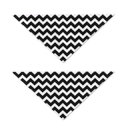 Black And White Chevron Pattern Print Dog Bandana