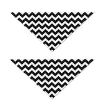 Black And White Chevron Pattern Print Dog Bandana