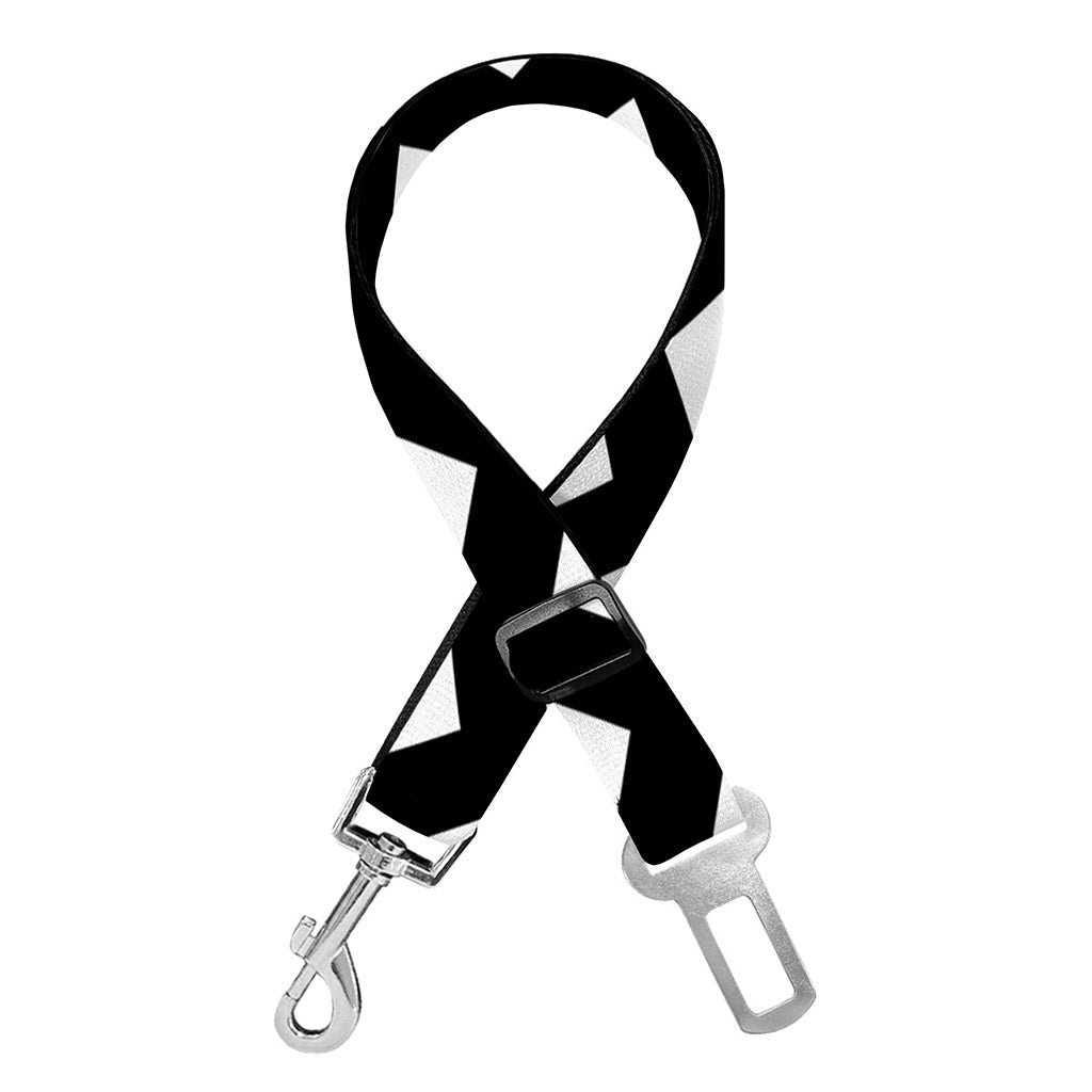 Black And White Chevron Pattern Print Dog Seat Belt
