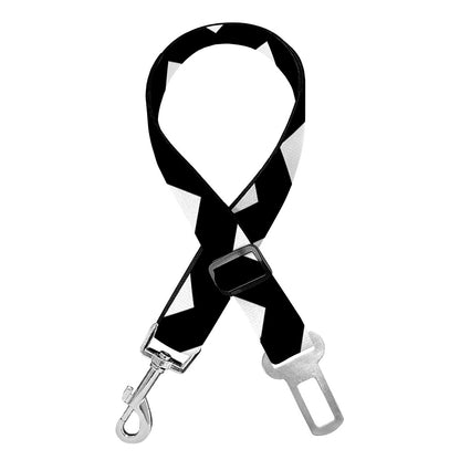 Black And White Chevron Pattern Print Dog Seat Belt
