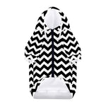 Black And White Chevron Pattern Print Dog Zip Up Hoodie