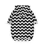 Black And White Chevron Pattern Print Dog Zip Up Hoodie